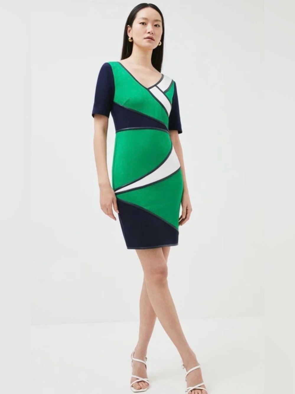 Karen Millen Colour Block Jersey Pencil Dress